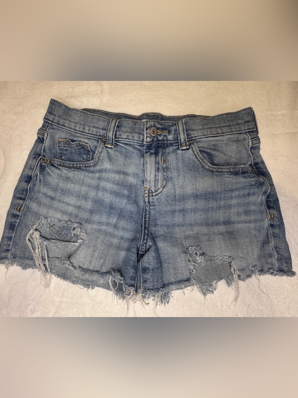 Old Navy - Women's Distressed Light Blue Denim Shorts
